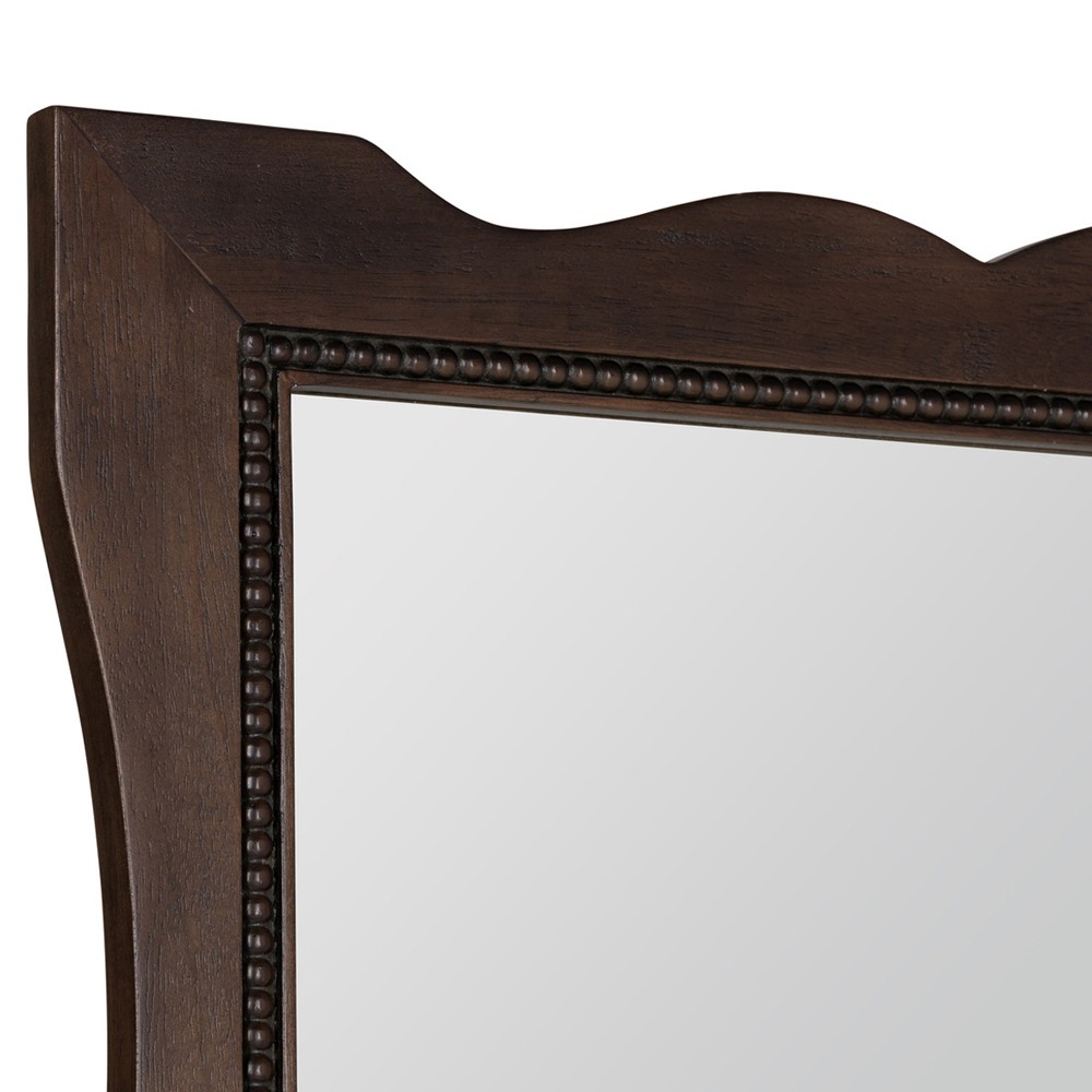 Jadeline Updated Traditional Dark Brown Wood Wall Mirror|