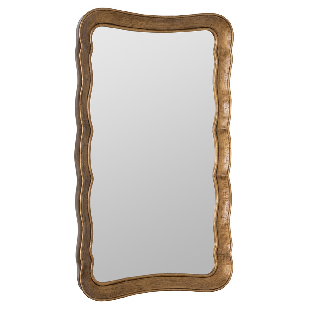 Elliren Updated Traditional Gold Wavy Frame Wall Mirror|