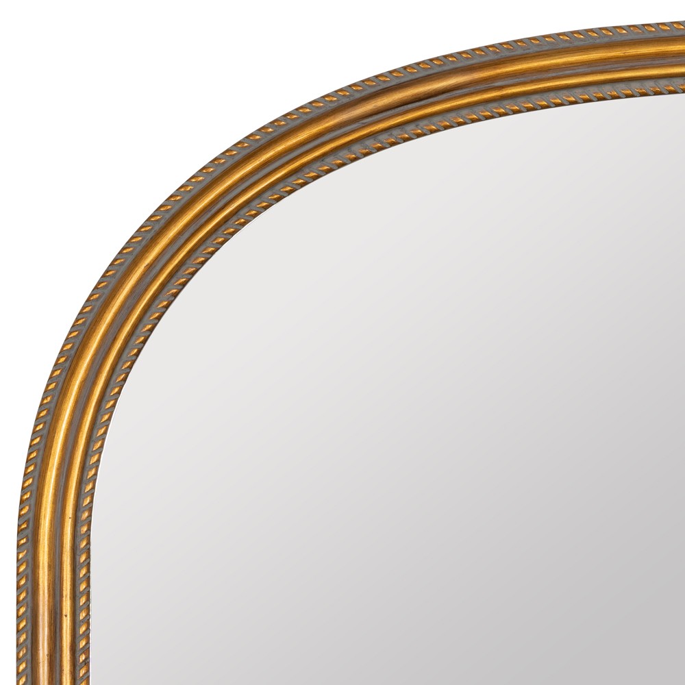 Madara Traditional Antique Gold Frame Arched Floor Mirror|