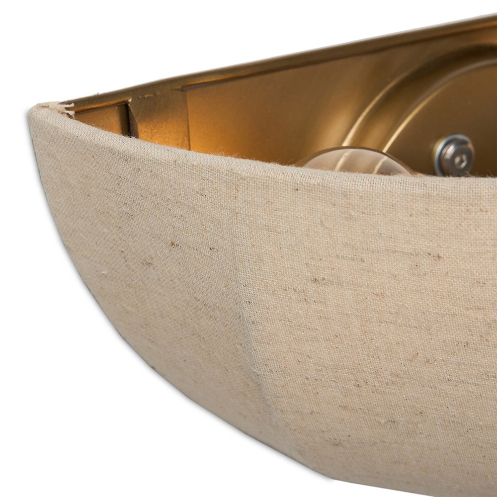 Tegan Updated Traditional Tan Linen Shade Sconce|