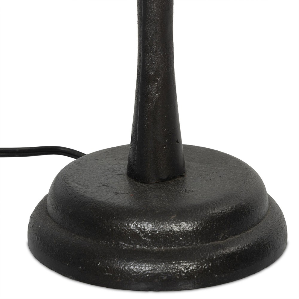 Isabelle Updated Traditional Black Iron Scalloped Shade Table Lamp|