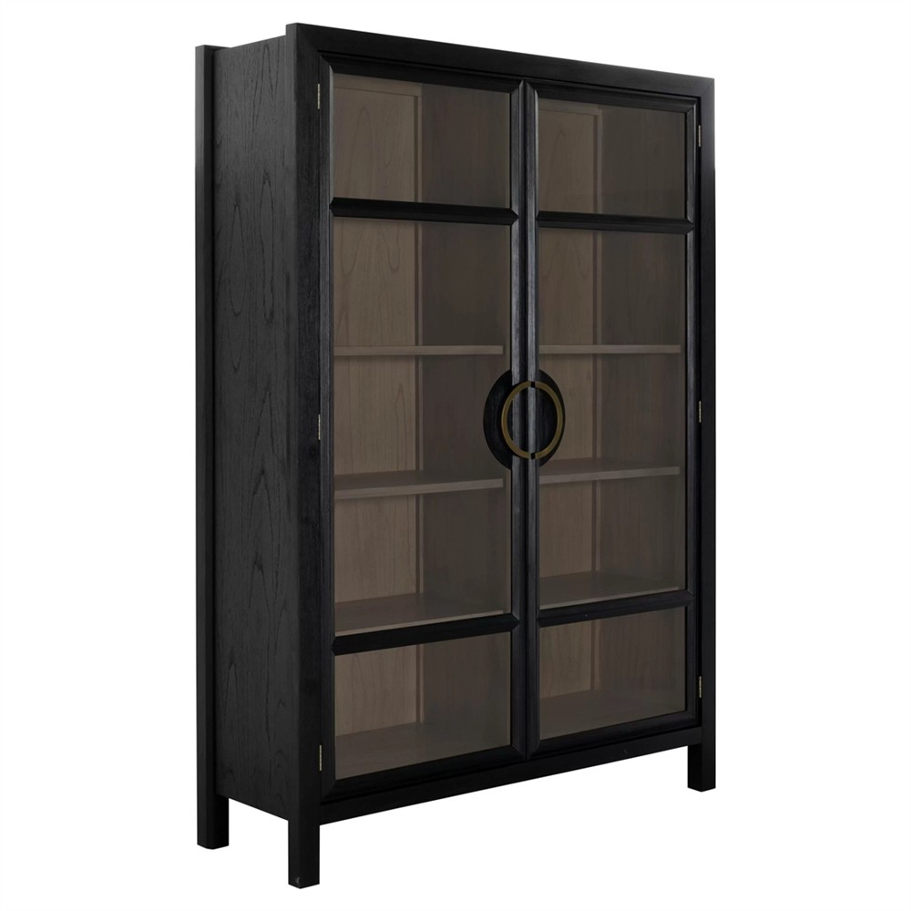 Elias Modern Classic Brushed Black Wood Cabinet|
