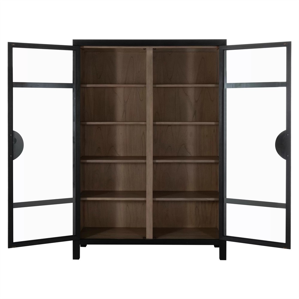 Elias Modern Classic Brushed Black Wood Cabinet|