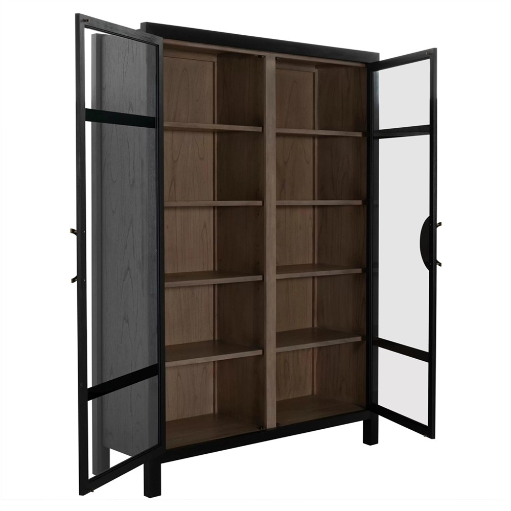 Elias Modern Classic Brushed Black Wood Cabinet|