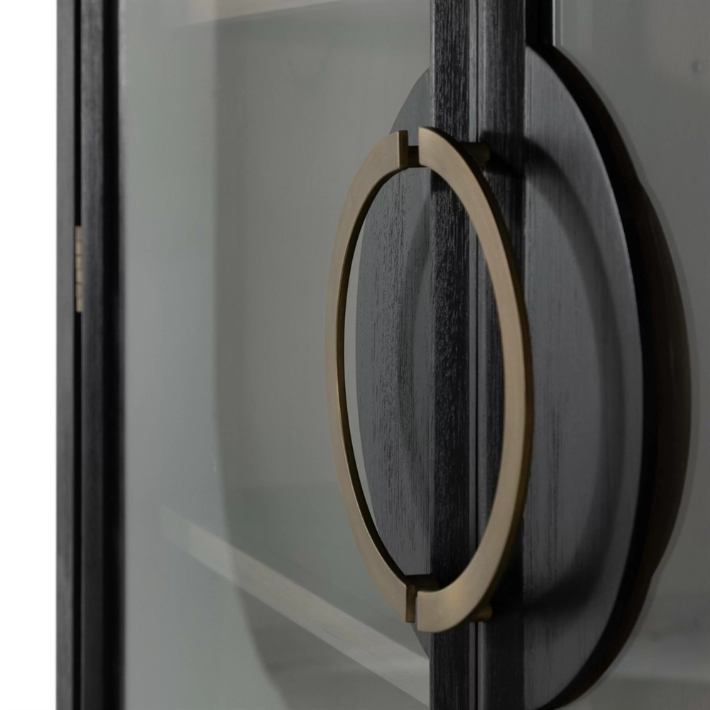 Elias Modern Classic Brushed Black Wood Cabinet|