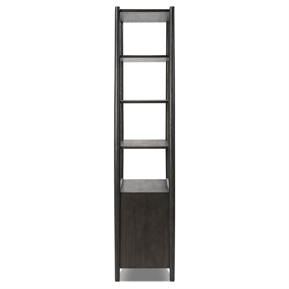 Genesis Rustic Lodge Smoked Black Oak Wood Bookcase|