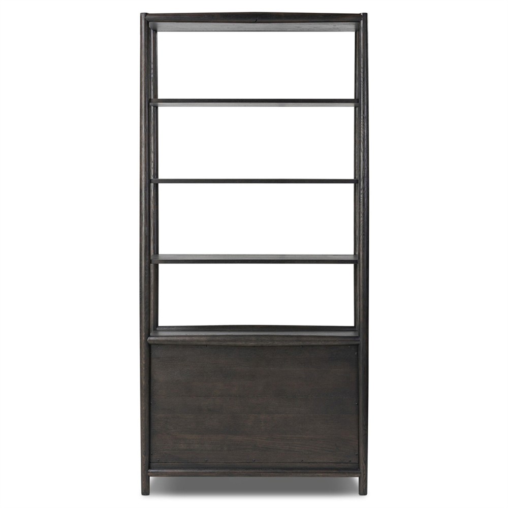 Genesis Rustic Lodge Smoked Black Oak Wood Bookcase|