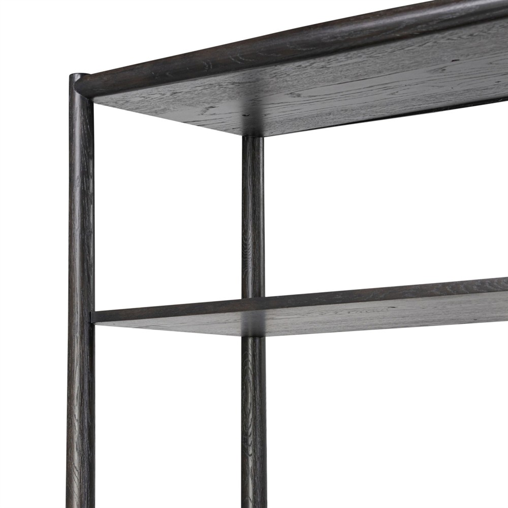 Genesis Rustic Lodge Smoked Black Oak Wood Bookcase|