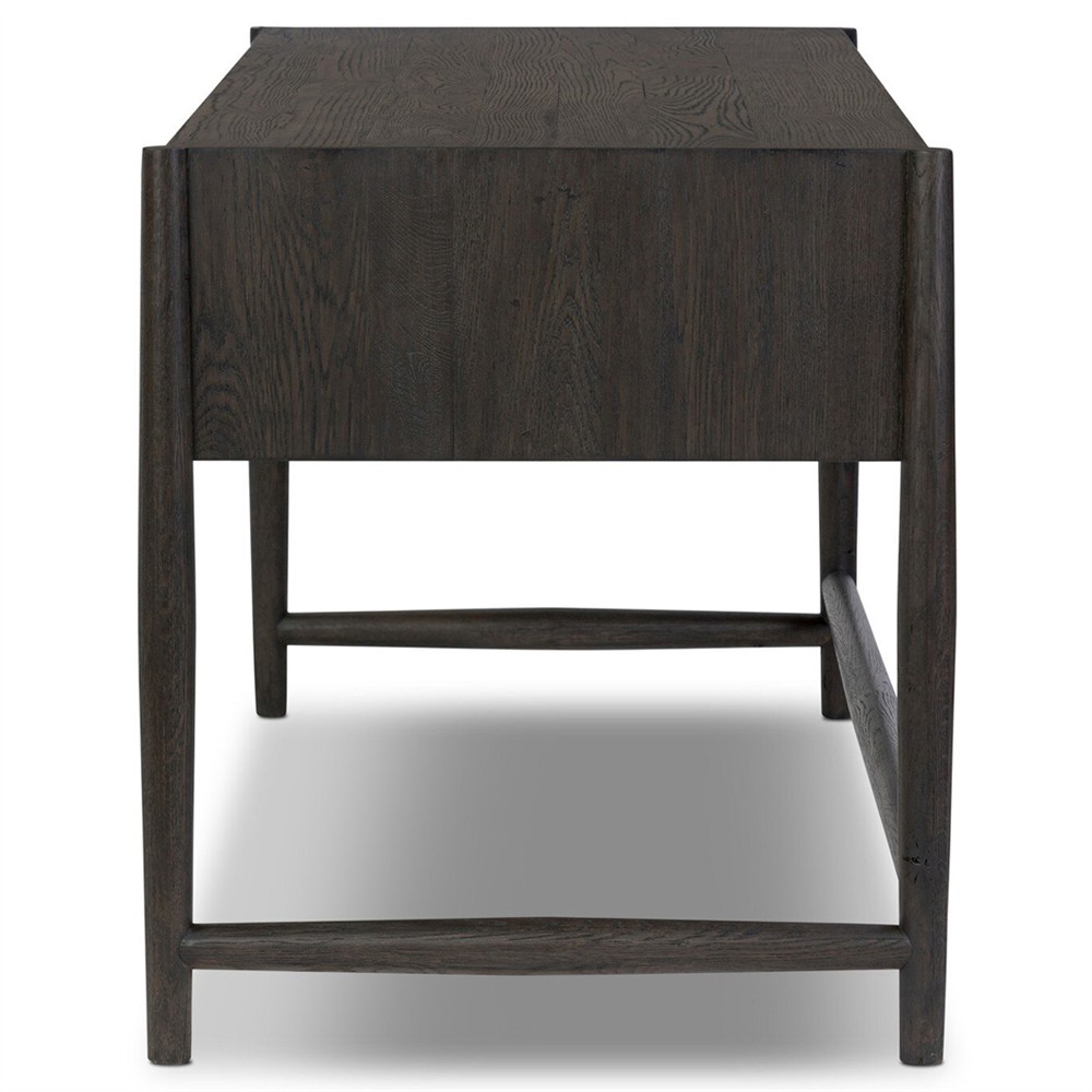 Genesis Rustic Lodge Smoked Black Oak Wood Executive Desk|
