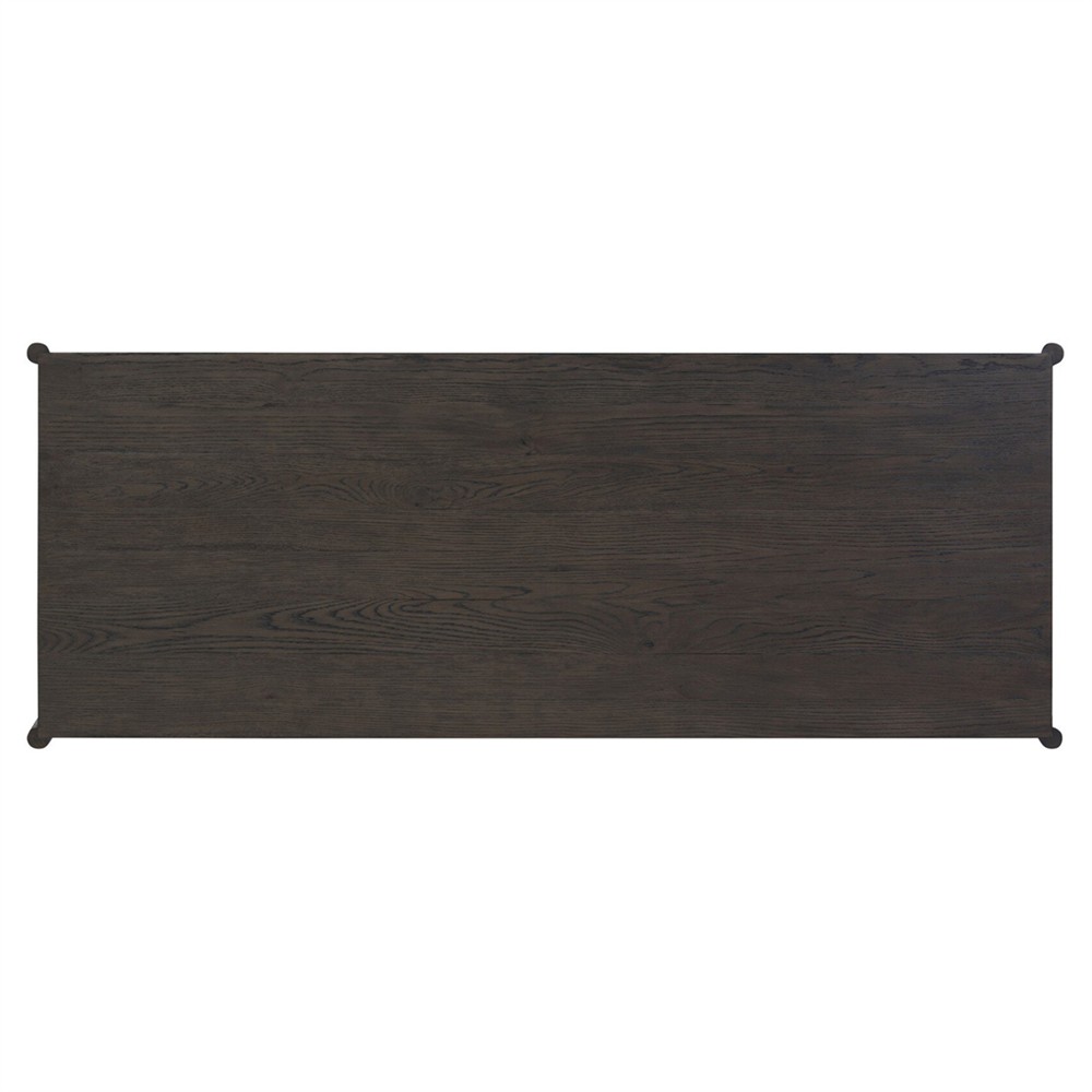 Genesis Rustic Lodge Smoked Black Oak Wood Executive Desk|