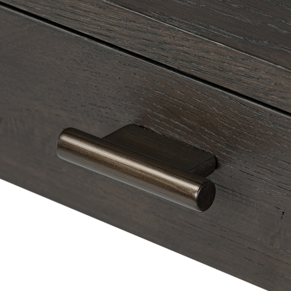 Genesis Rustic Lodge Smoked Black Oak Wood Executive Desk|