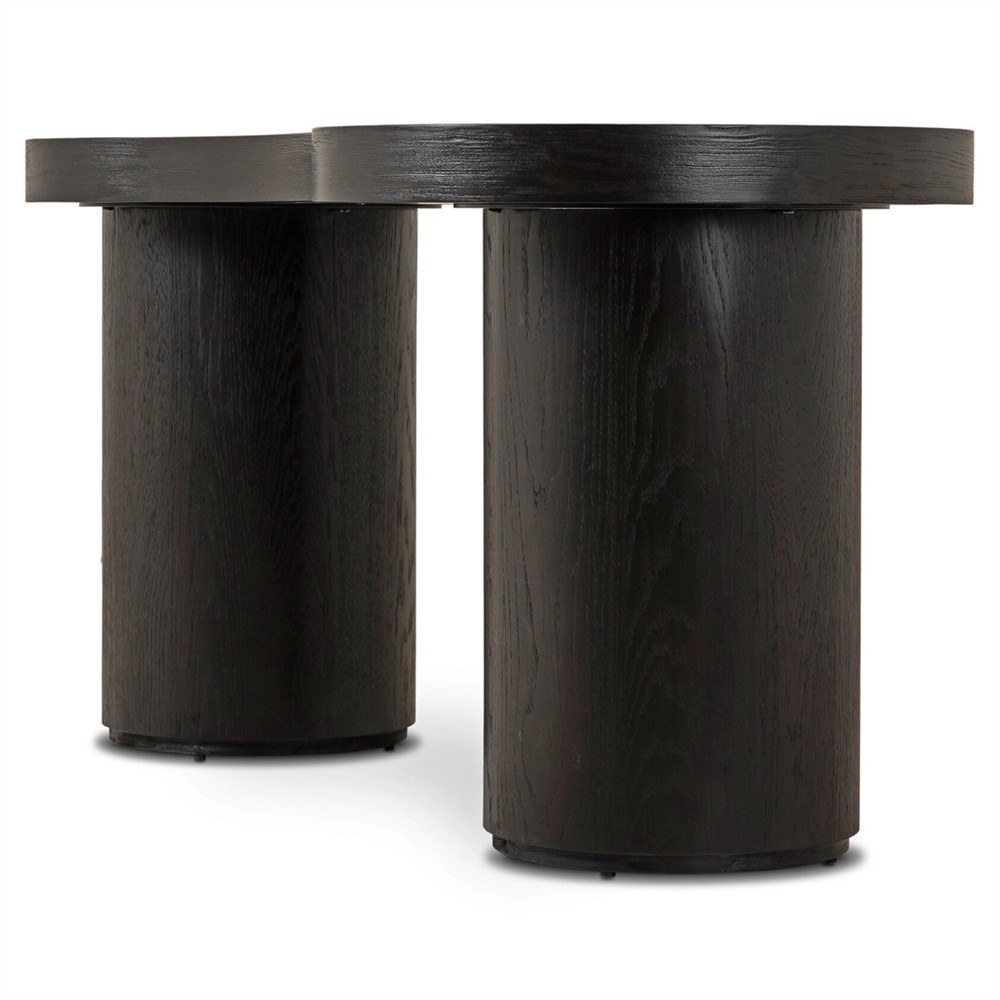 Lowen Modern Classic Black Oak Wood Curved Desk | Kathy Kuo Home