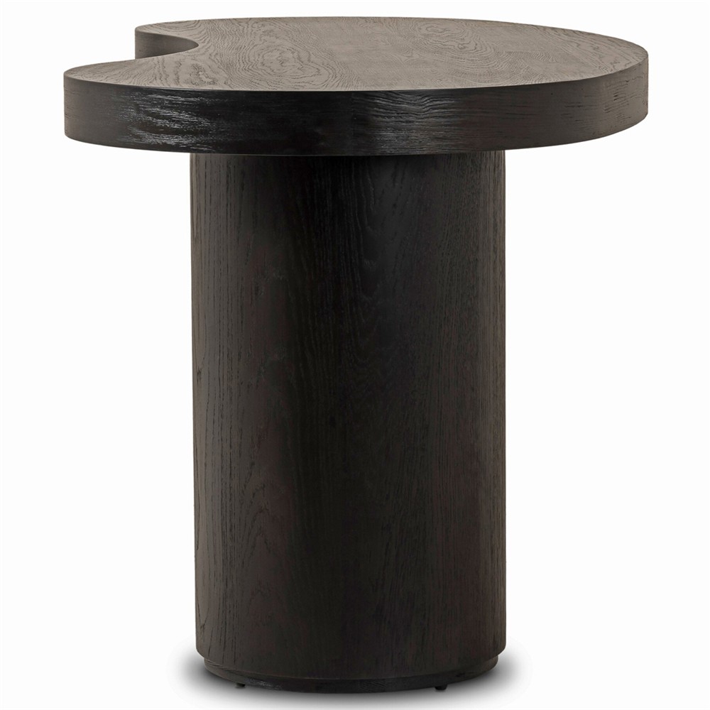 Lowen Modern Classic Black Oak Wood Curved Desk | Kathy Kuo Home