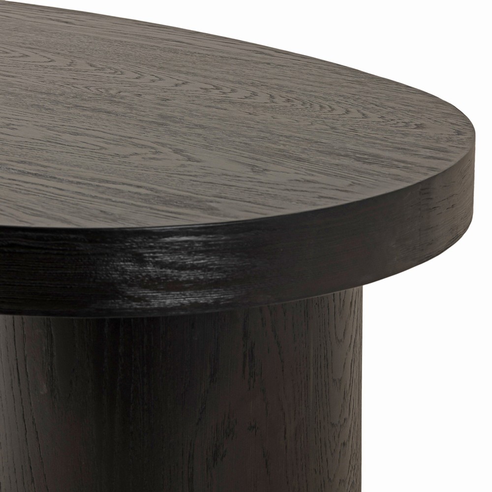 Lowen Modern Classic Black Oak Wood Curved Desk | Kathy Kuo Home