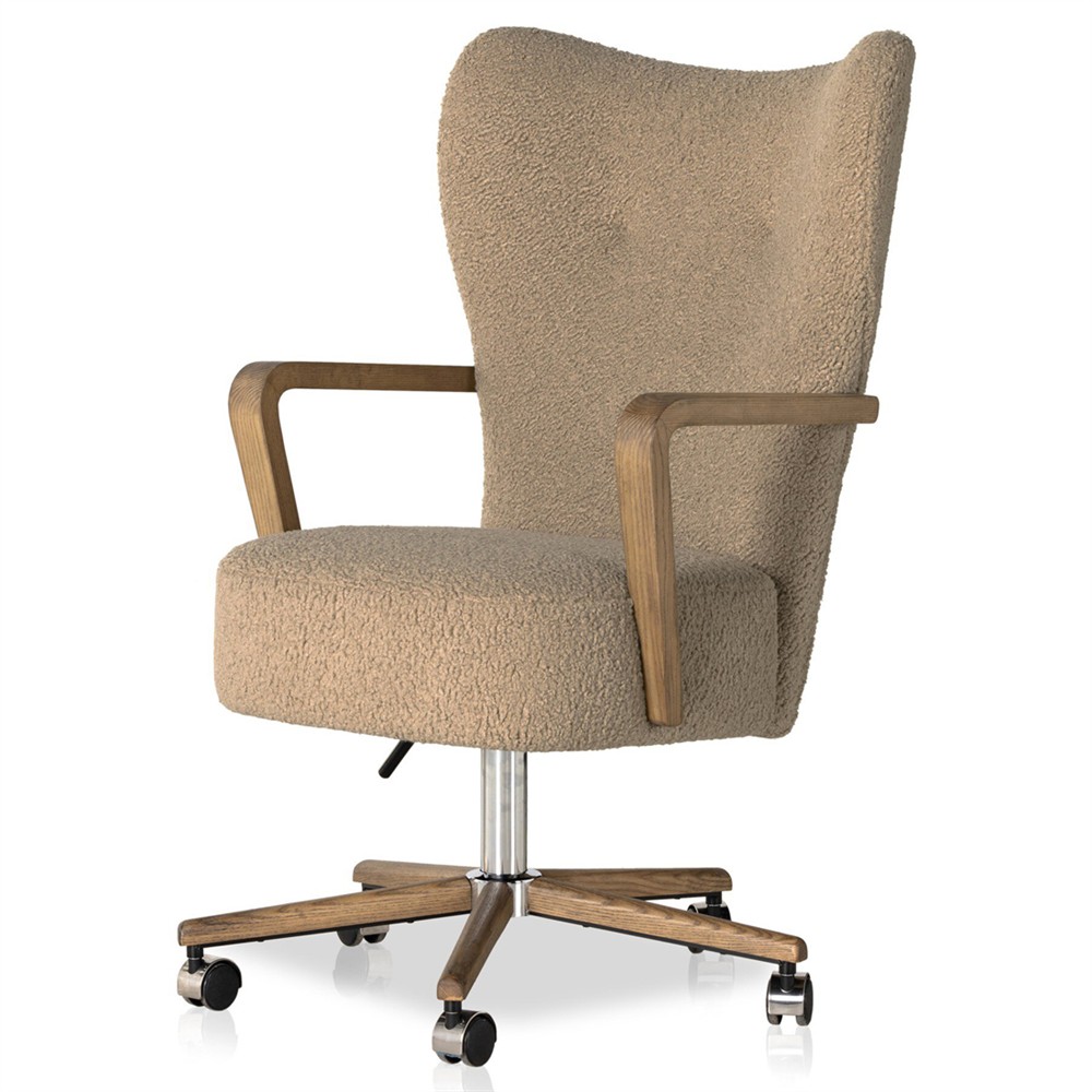 Miah Modern Classic Camel Sheepskin Office Chair|
