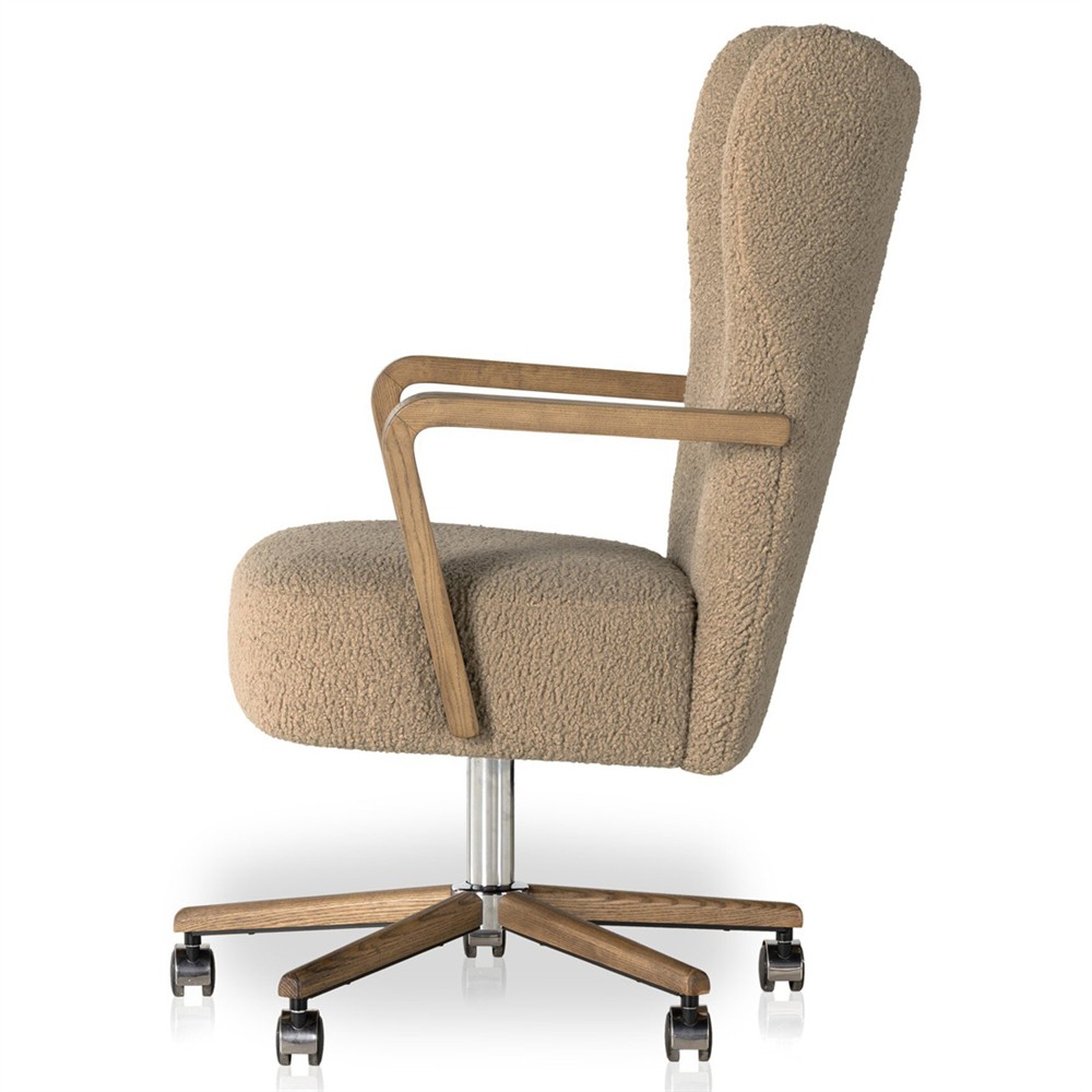 Miah Modern Classic Camel Sheepskin Office Chair|