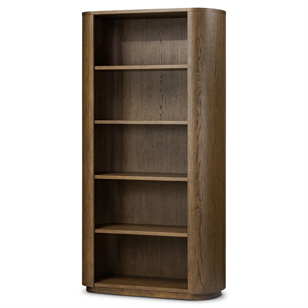 Mars Modern Classic Brown Oak Wood Bookcase|