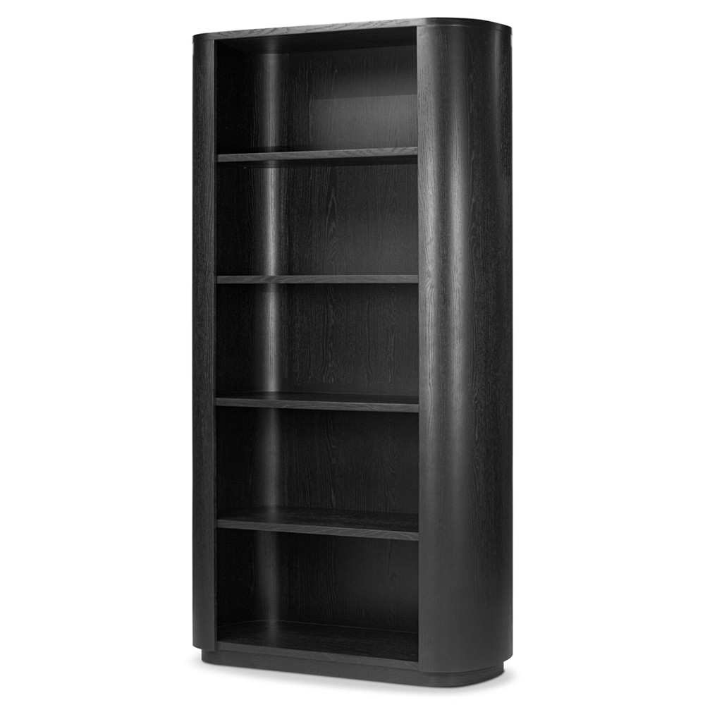 Mars Modern Classic Black Oak Wood Bookcase|