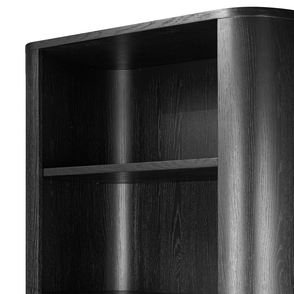Mars Modern Classic Black Oak Wood Bookcase|