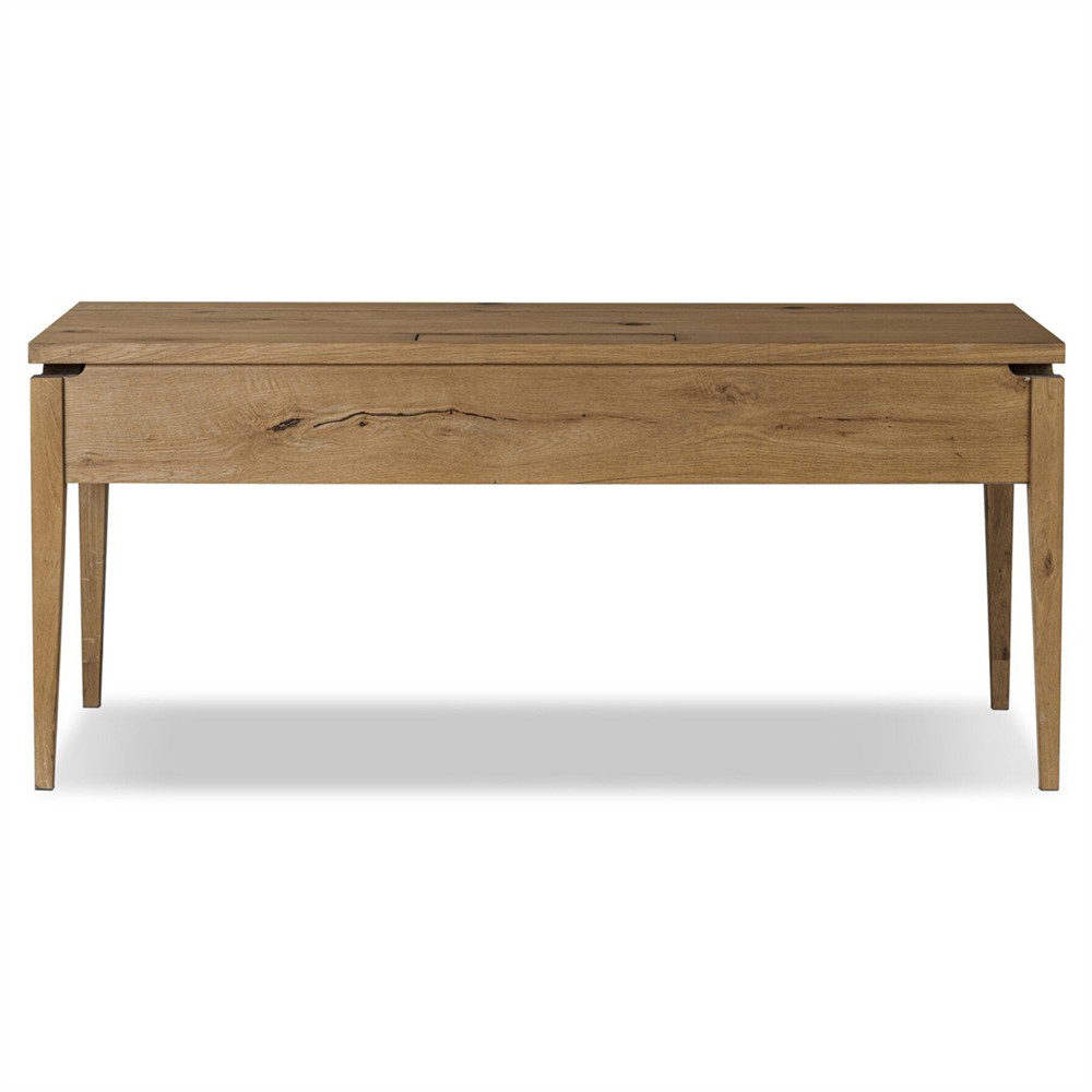 Lalaine Modern Classic Brown Oak Wood Desk|