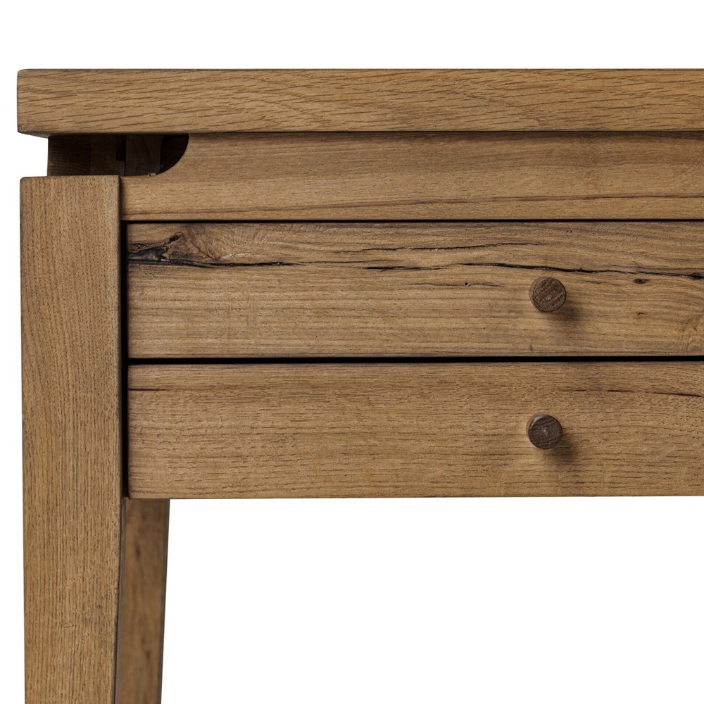 Lalaine Modern Classic Brown Oak Wood Desk|