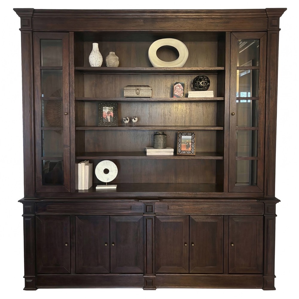 Radford Updated Traditional Dark Brown Acacia Wood Cabinet|