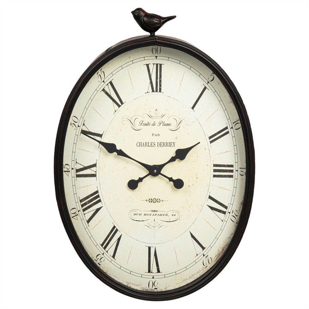 Callum Updated Traditional Antique Bronze Iron Bird Wall Clock|