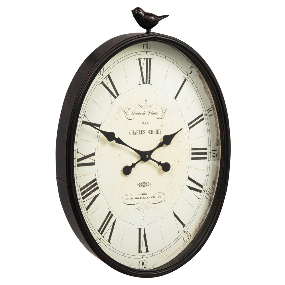 Callum Updated Traditional Antique Bronze Iron Bird Wall Clock|