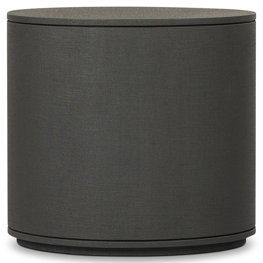 Beatrice Modern Classic Dark Green Painted Linen Oval Nightstand|
