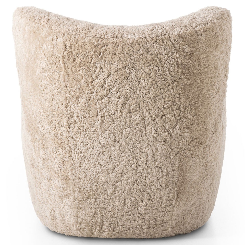 Clemmie Modern Classic Beige Shearling Arm Chair | Kathy Kuo Home