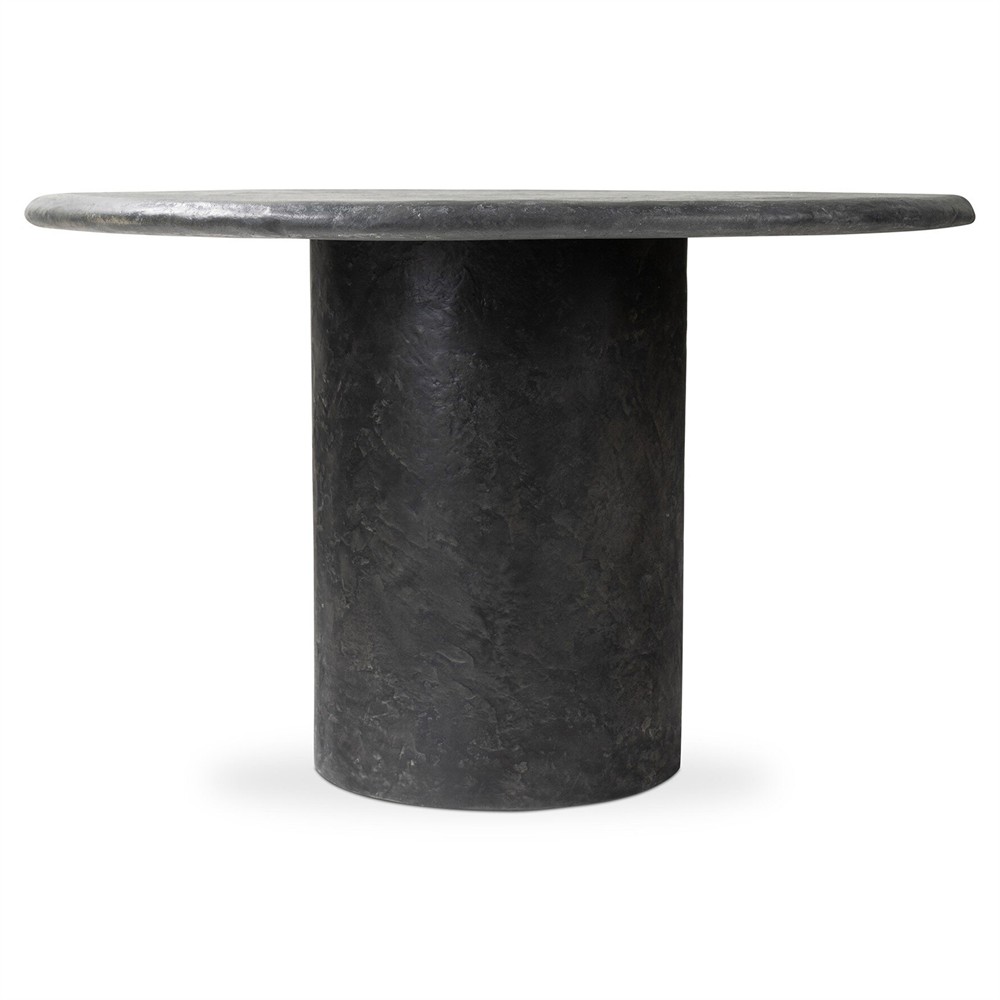 Sage Modern Classic Black Textured Concrete Outdoor Dining Table - 48"|