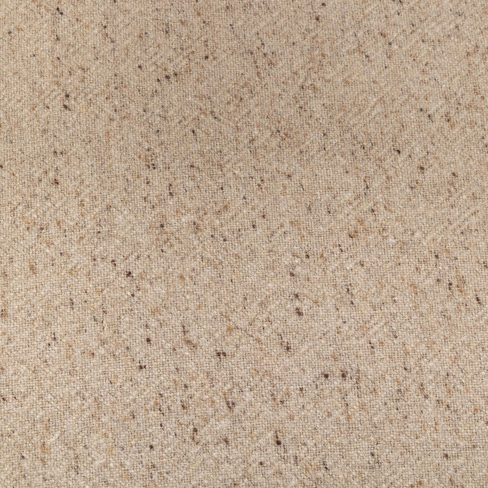 Xander Rustic Lodge Brown Woven Cane Taupe Linen Wood Arm Chair|