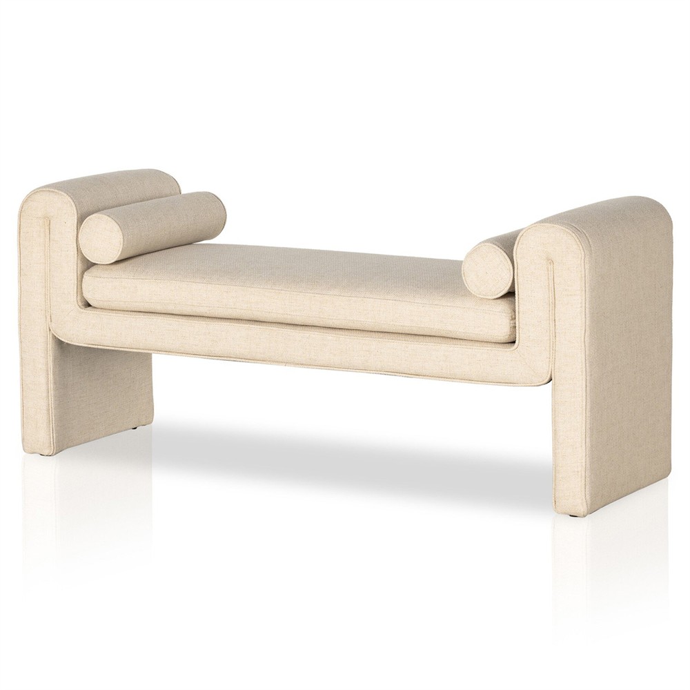 Brianne Modern Classic Cream Performance Bedroom Bench|