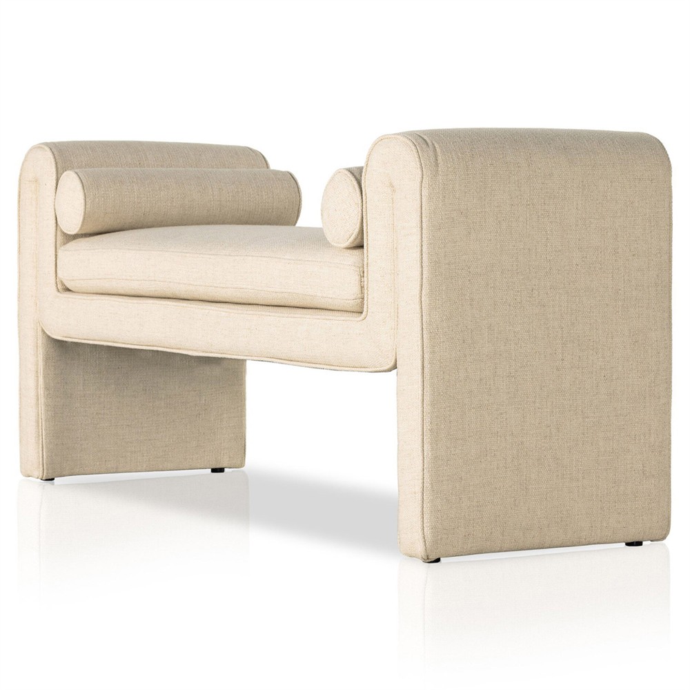 Brianne Modern Classic Cream Performance Bedroom Bench|