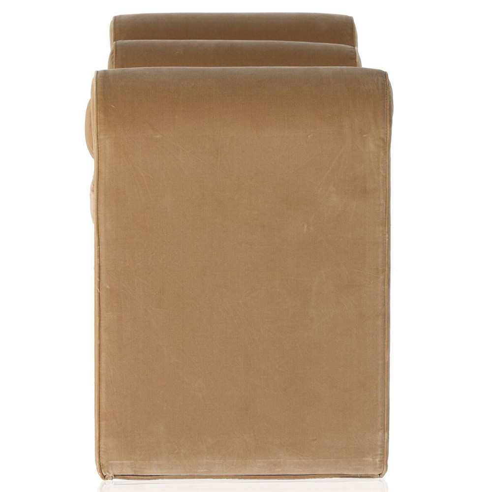 Brianne Modern Classic Camel Velvet Bedroom Bench|