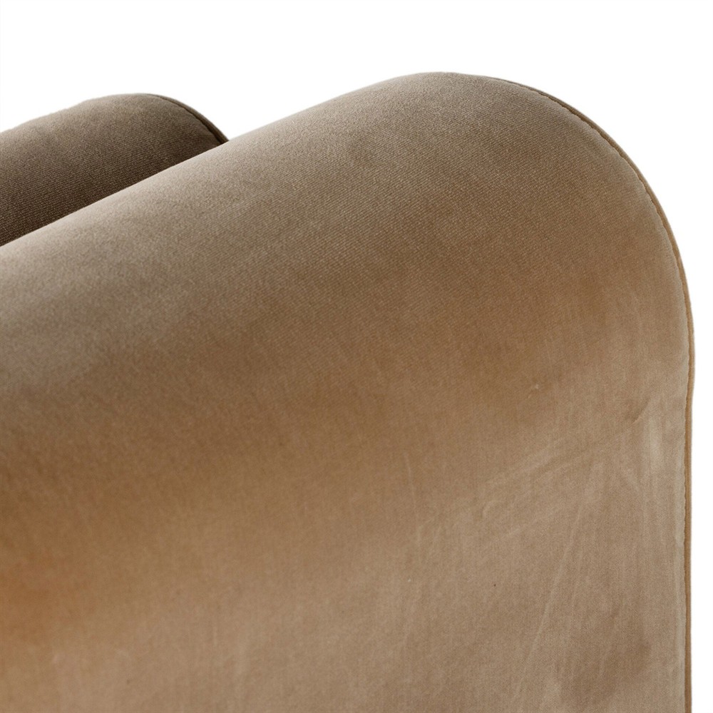 Brianne Modern Classic Camel Velvet Bedroom Bench|