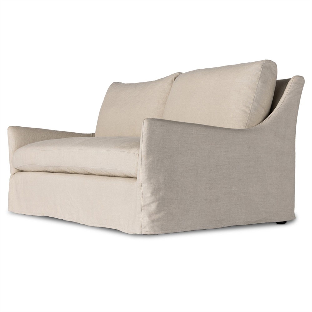 Levi Modern Classic Beige Linen Slipcovered Sofa - 94"|