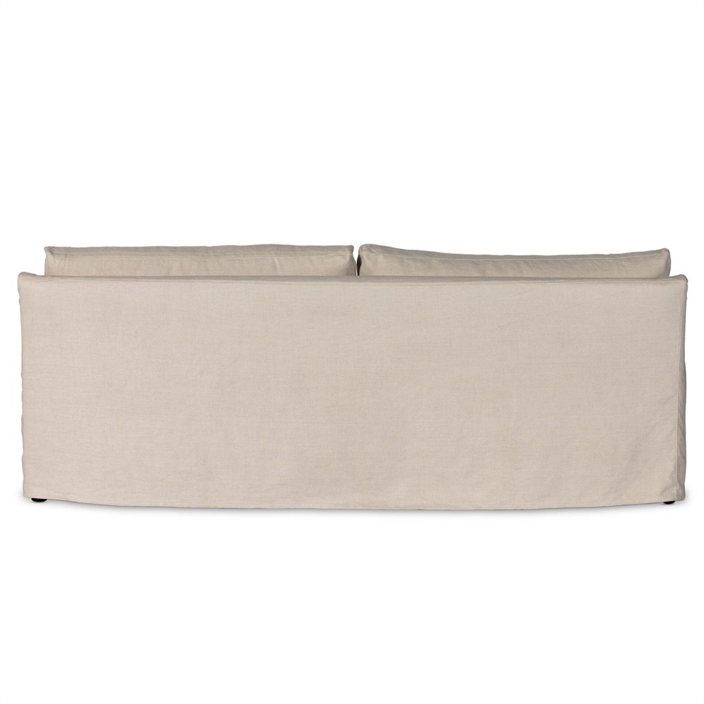 Levi Modern Classic Beige Linen Slipcovered Sofa - 94"|