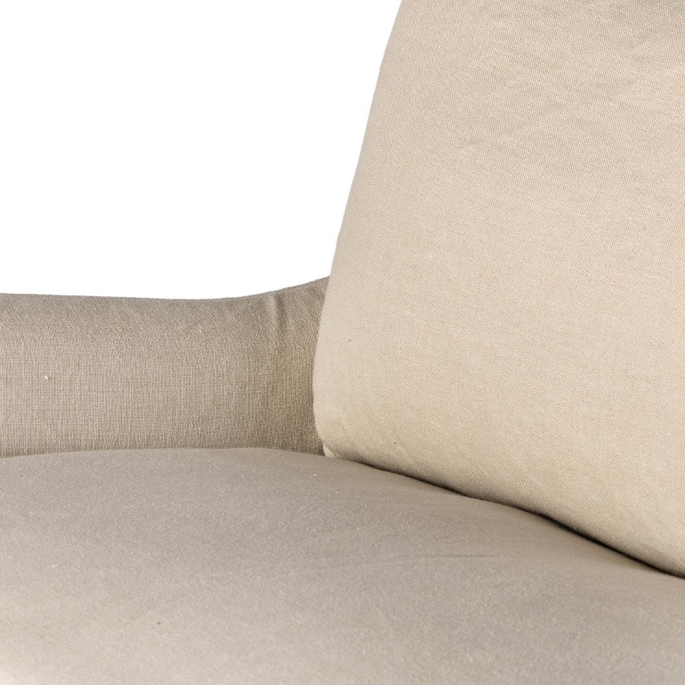 Levi Modern Classic Beige Linen Slipcovered Sofa - 94"|