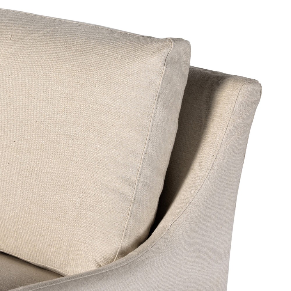 Levi Modern Classic Beige Linen Slipcovered Sofa - 94"|
