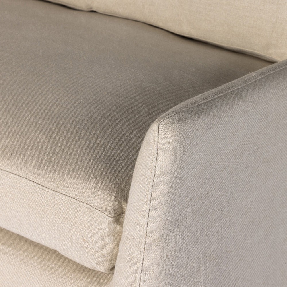 Levi Modern Classic Beige Linen Slipcovered Sofa - 94"|