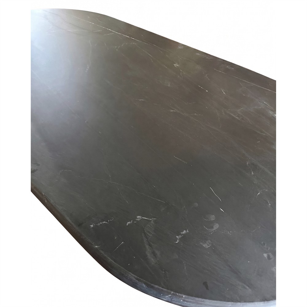 Denzel Modern Classic Black Marble Oval Dining Table - 74