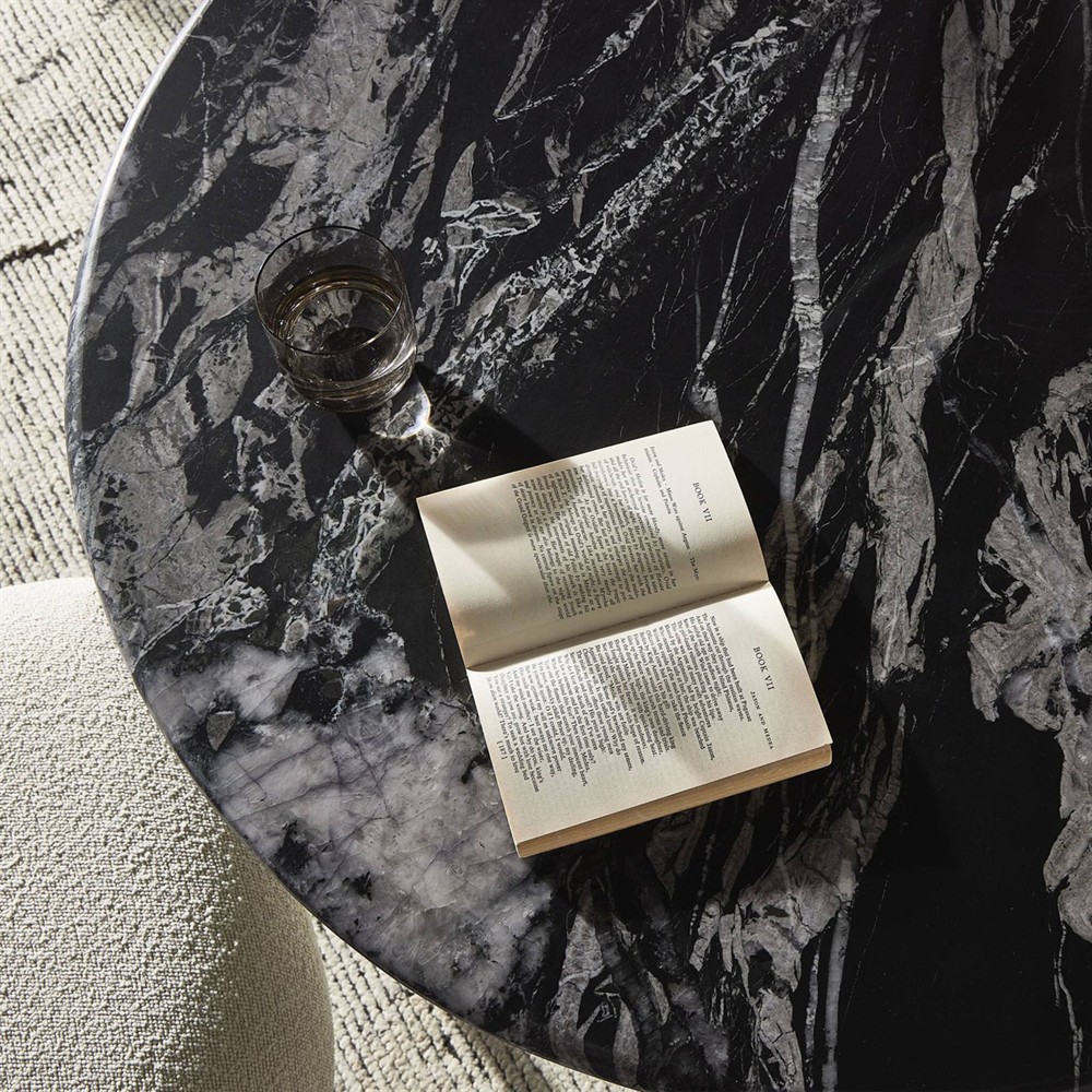 TIDE BLOOM nap, 2021 大理石 Black Marble Denzel Modern Classic Black Marble Oval Dining Table - 74