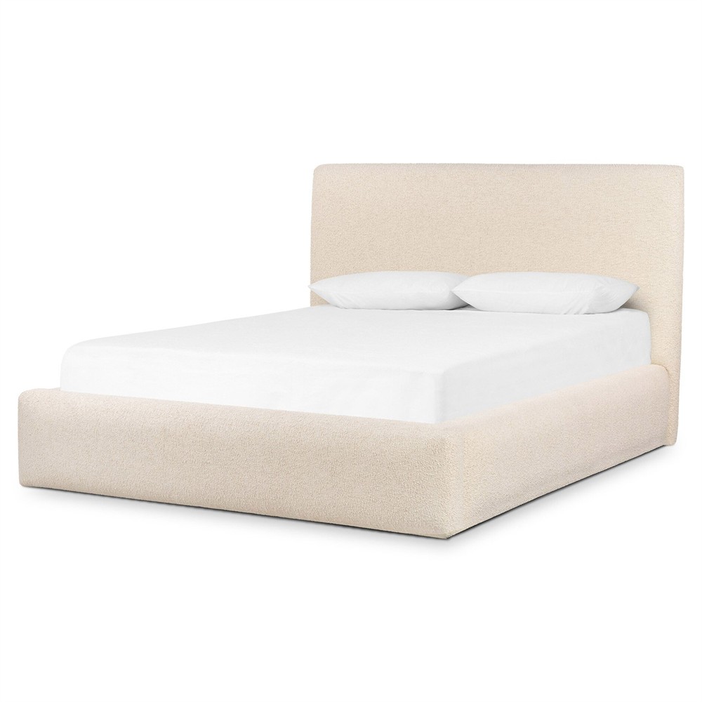 Eugene Modern Classic Cream Boucle Performance Bed - Queen|