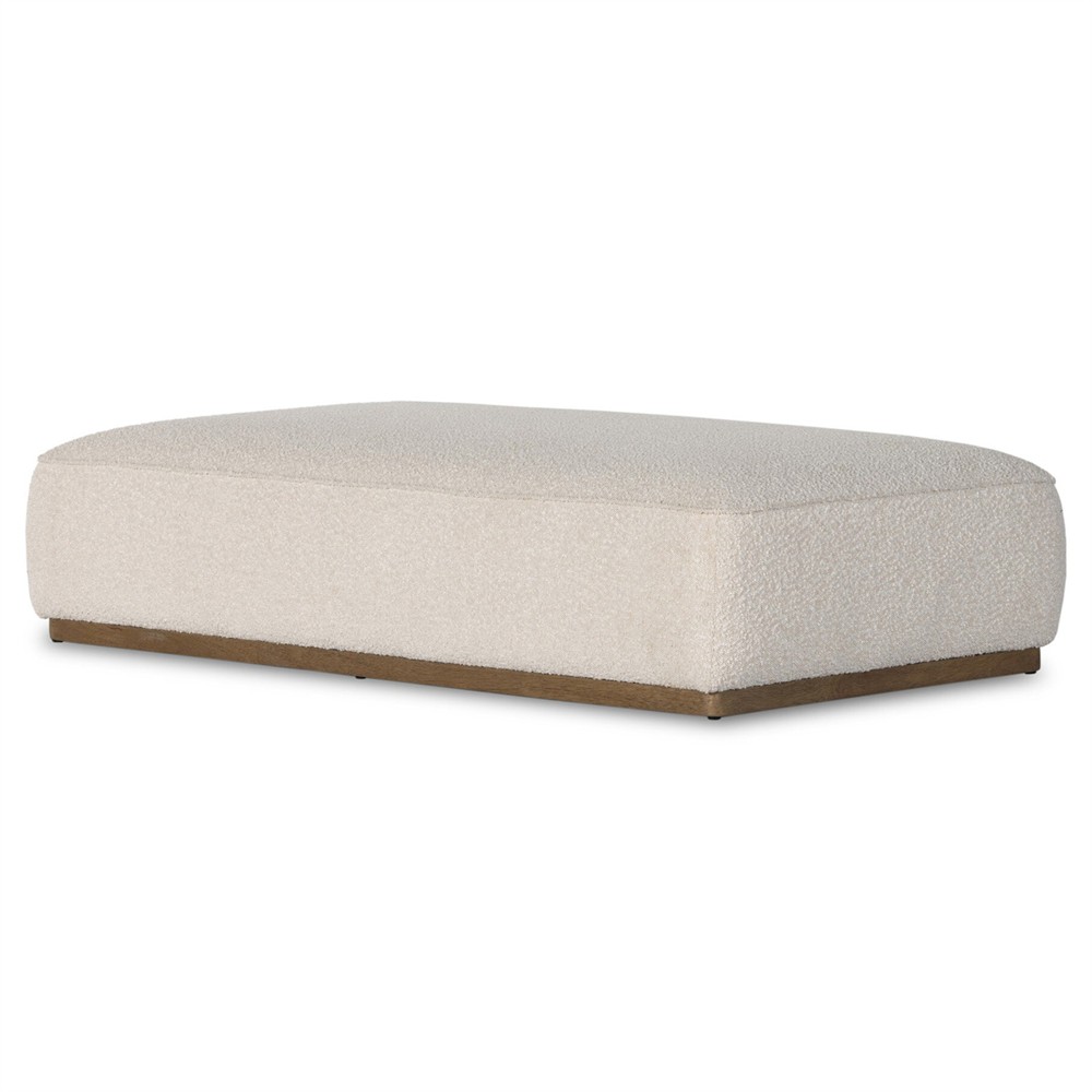 Leah Modern Classic Cream Performance Boucle Cocktail Ottoman|