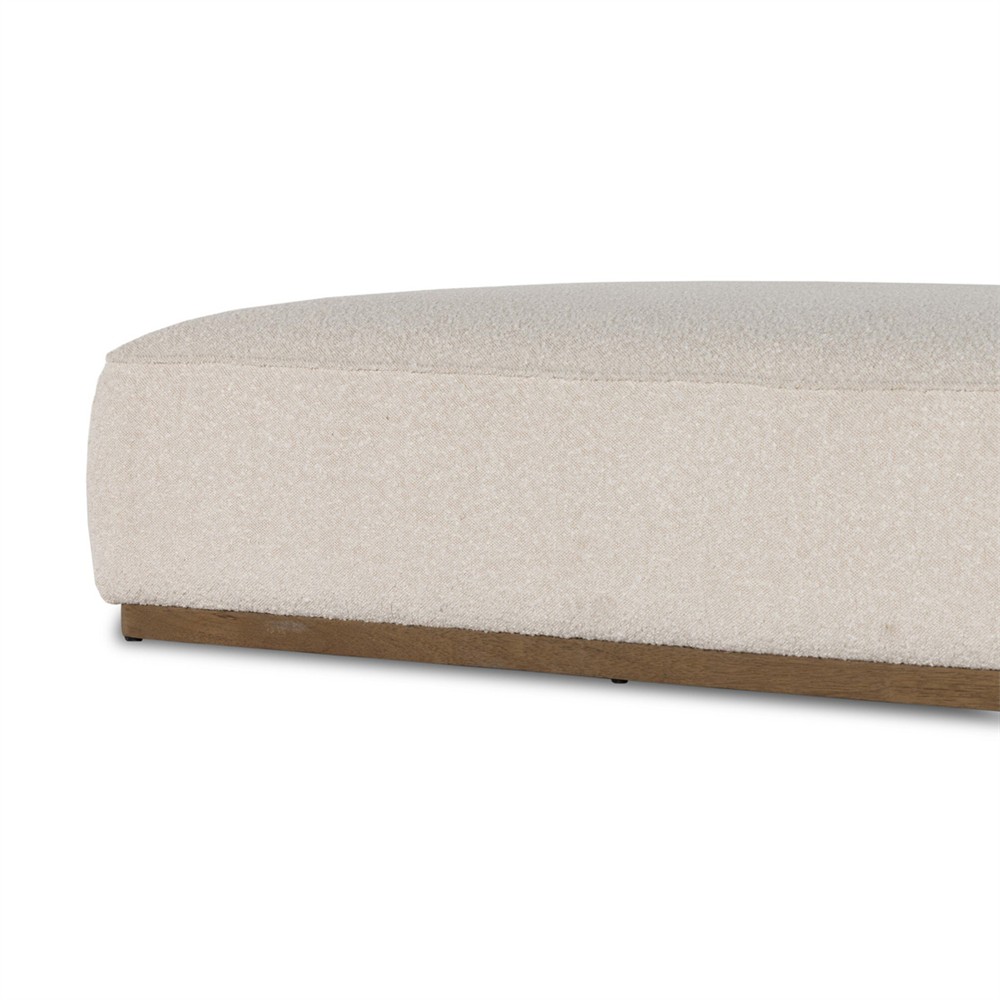 Leah Modern Classic Cream Performance Boucle Cocktail Ottoman|