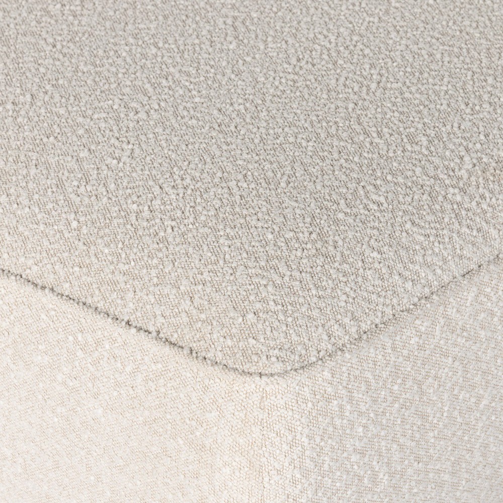 Leah Modern Classic Cream Performance Boucle Cocktail Ottoman|