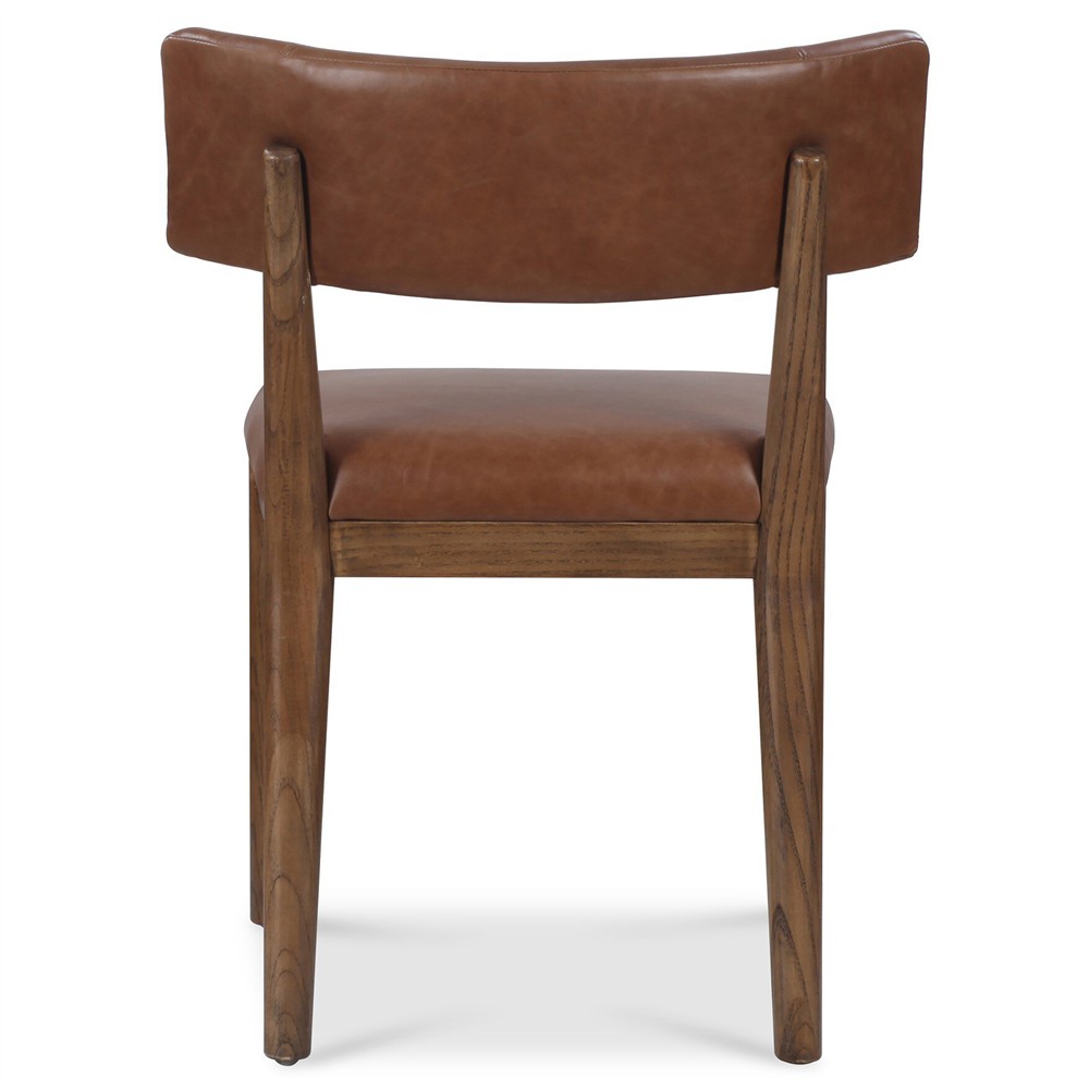 Cerise Modern Classic Brown Leather Dining Side Chair|