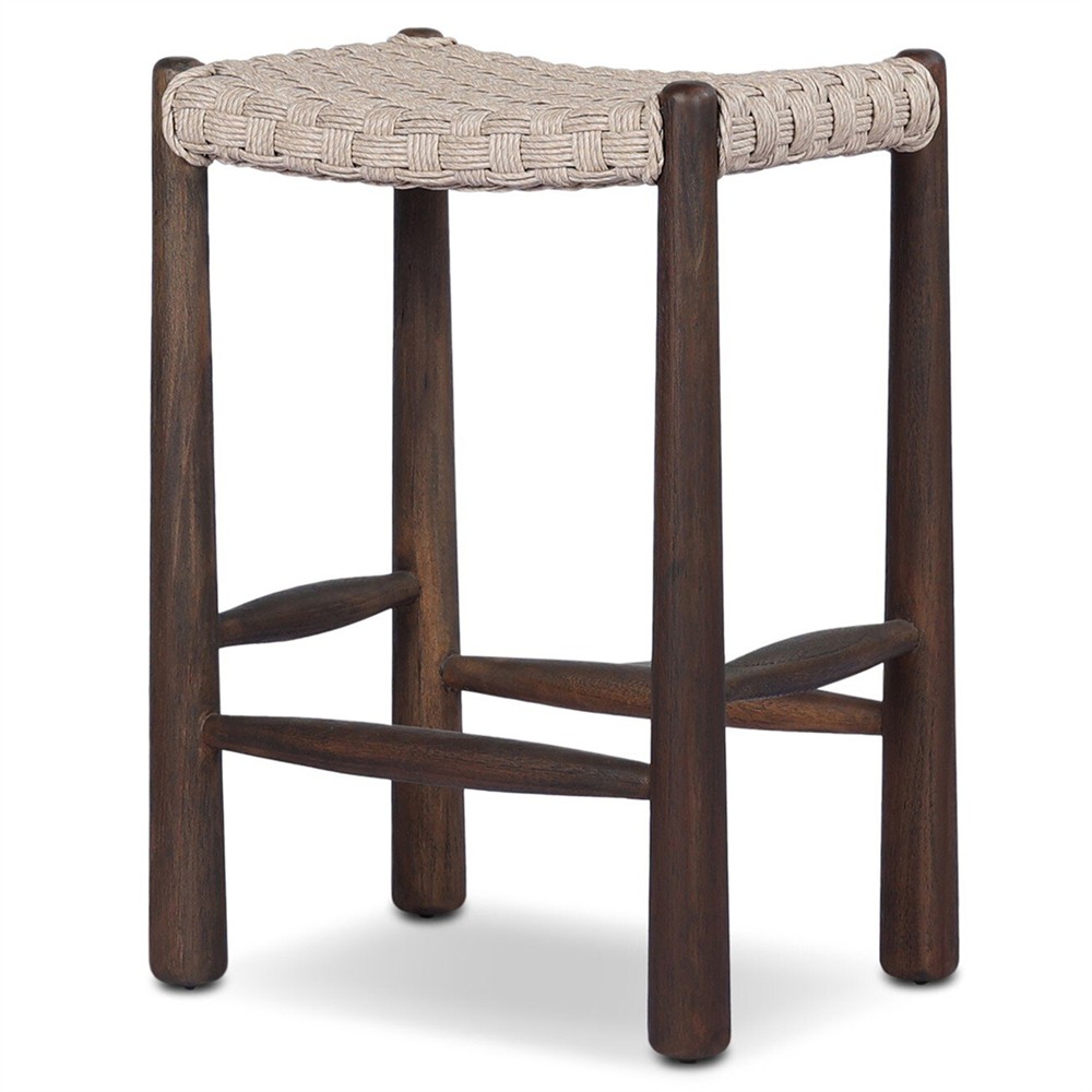 Savio Vintage White Outdoor Counter Stool|