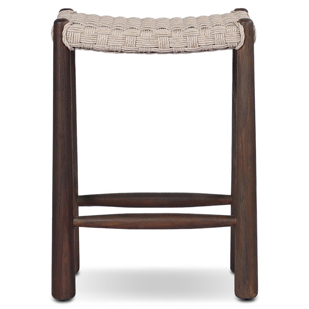 Savio Vintage White Outdoor Counter Stool|